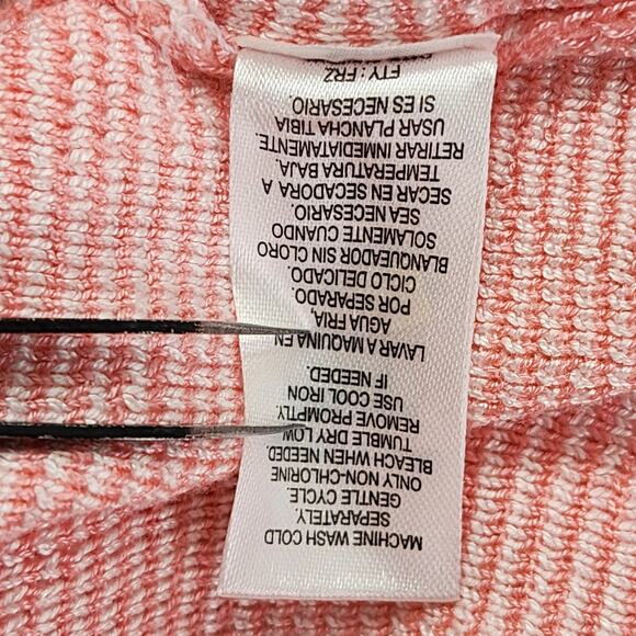 Jolie & Joy Top Womens L Pink White Zig Zag Collared Backless Crop Knit Preppy - Picture 5 of 8